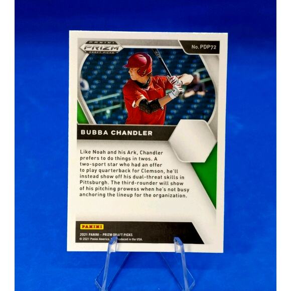 2021 Panini Prizm Draft Picks - Bubba Chandler #PDP72 (RC) - Picture 6 of 7